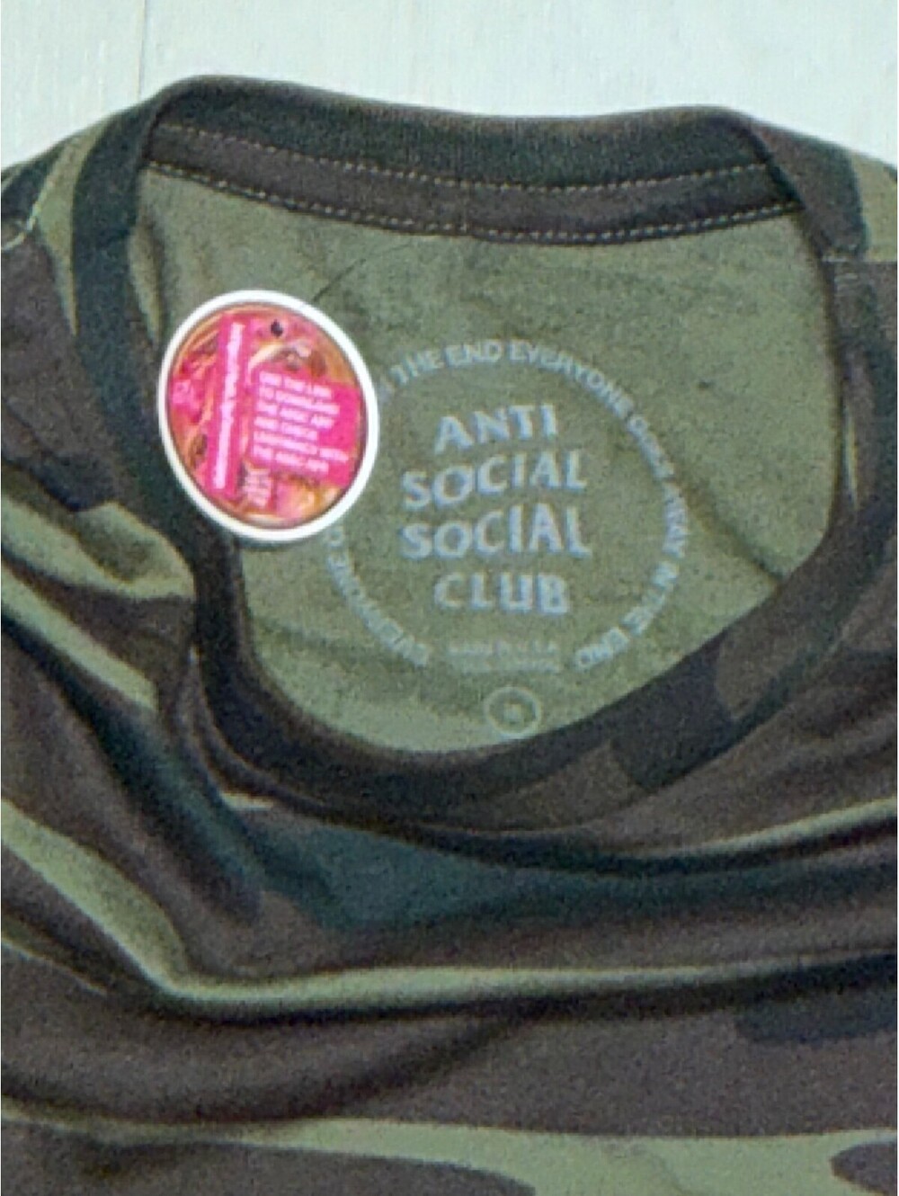 Anti Social Social Club Woodland Camo Logo Tee Medium ASSC Authentic New - Picture 2 of 4